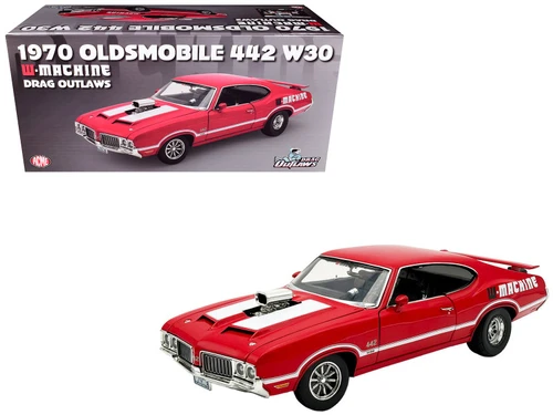 1/18 ACME 1970 Oldsmobile 442 W-30 W-Machine Drag Outlaws (Red) Diecast Car Model
