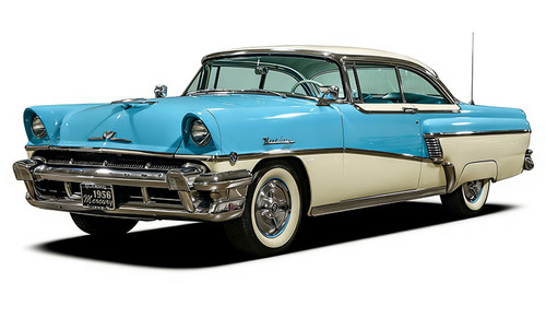 1/18 Sunstar 1956 Mercury Montclair Open Convertible (Classic White & Niagara Blue) Diecast Car Model