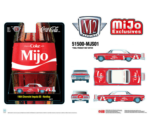 1/64 M2 Machines Coca Cola ” Share A Coke with Mijo” 1964 Chevrolet Impala SS Lowriders Special Edition Diecast Car Model