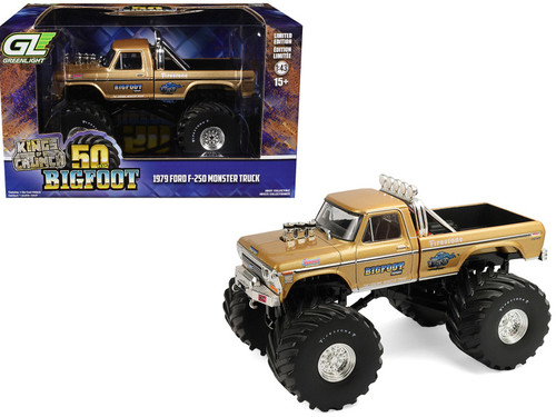 1979 Ford F-250 Monster Truck "Bigfoot #1 50th Anniversary" Gold Metallic "Kings of Crunch" Series 1/43 Diecast Model Car by Greenlight