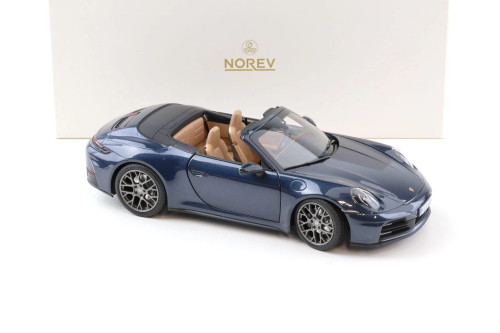 1/18 Norev 2024 Porsche 911 (992) Carrera S Cabriolet (Yachting Blue Metallic) Diecast Car Model