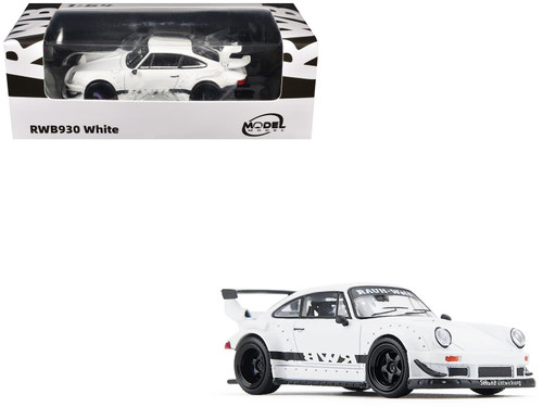 RWB 930 Matt White with Black Stripes 1/64 Diecast Model Car by