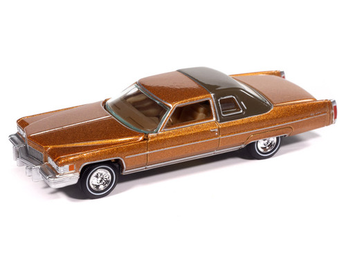 1976 Cadillac Coupe DeVille Amberlite Firemist Metallic "Luxury Cruisers" Series 1/64 Diecast Model Car by Auto World