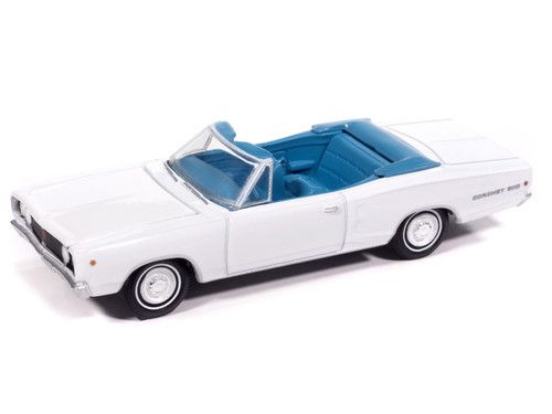 1968 Dodge Coronet 500 Convertible White with Blue Interior "Vintage Muscle" Series 1/64 Diecast Model Car by Auto World