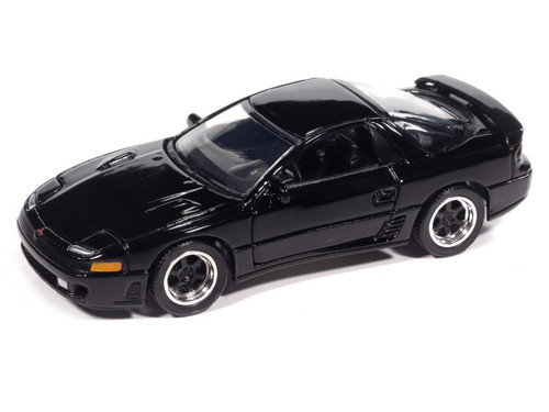 1993 Mitsubishi 3000GT VR-4 Albany Black Pearl "Import Legends" Series 1/64 Diecast Model Car by Auto World
