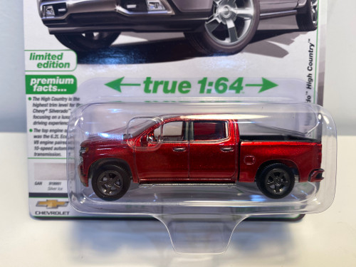 CHASE CAR 1/64 Auto World 2019 Chevrolet Silverado High Country Pickup Truck (Red Metallic) Diecast Car Model
