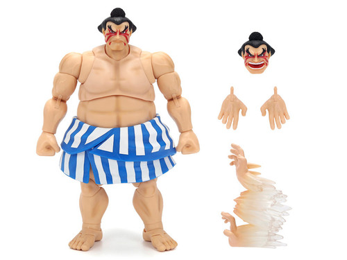 E. Honda 6.5" Moveable Figure with Accessories and Alternate Head and Hands "Ultra Street Fighter II: The Final Challengers" (2017) Video Game Model by Jada
