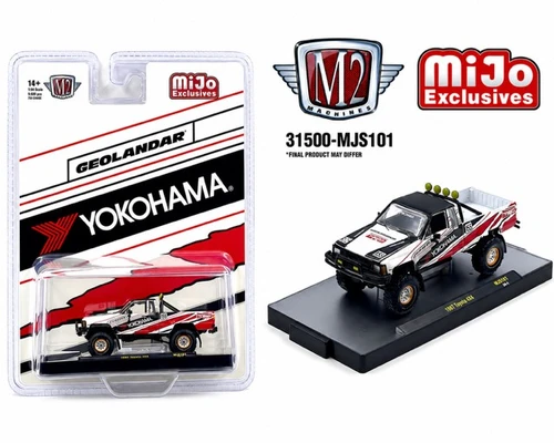 1/64 M2 Machines 1985 Toyota 4×4 Off-Road Pickup Yokohama Geolandar (White) Diecast Car Model