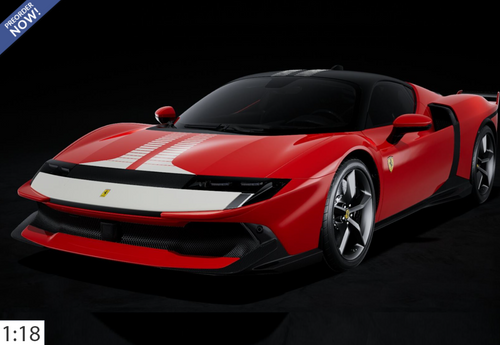 1/18 BBR Ferrari 849 Testarossa Assetto Fiorano (Fiammante Red with White Stripe) Car Model Limited 24 Pieces