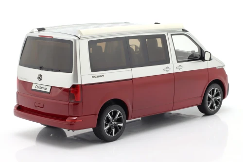1/18 OTTO 2021 Volkswagen T6.1 California Ocean Fortana Red & Reflex Silver Car Model