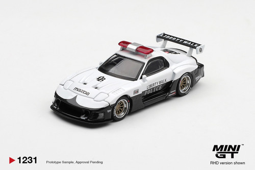 1/64 Mini GT Mazda RX-7 LB-Super Silhouette Police Diecast Car