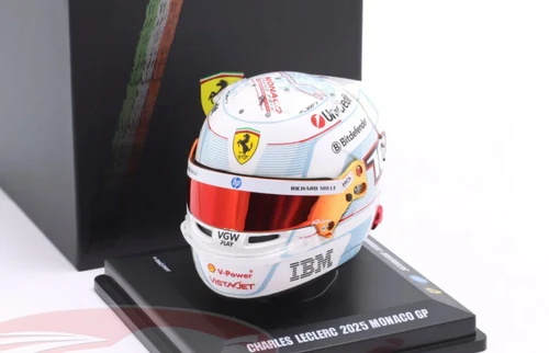 1/5 Looksmart 2025 Formula 1 Charles Leclerc Scuderia Ferrari #16 2nd Monaco GP Helmet Model