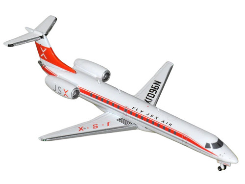 Embraer ERJ-145 Commercial Aircraft "JSX" (N960JX) White with Red Stripes and Tail 1/400 Diecast Model Airplane by GeminiJets