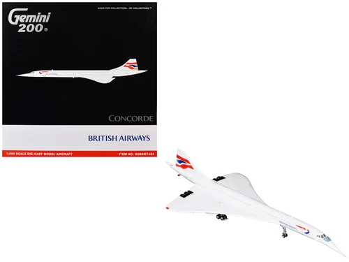 BAe/Aerospatiale Concorde Commercial Aircraft "British Airways" (G-BOAD) White with Tail Stripes "Gemini 200" Series 1/200 Diecast Model by GeminiJets