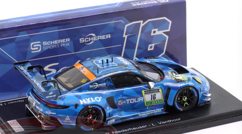 1/43 Spark 2025 Porsche 911 GT3 R #16 Winner 24h Qualifiers Nürburgring Scherer Sport PHX Patric Niederhauser, Laurens Vanthoor Car Model