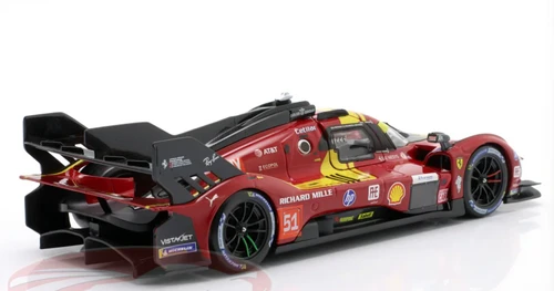 1/24 BBurago 2025 Ferrari 499P #51 3rd 24h LeMans Ferrari AF Corse AntGiovinazzi, Alessandro Pier Guidi, James Calado Car Model