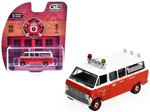1969 Ford Club Wagon Ambulance Black and Red 