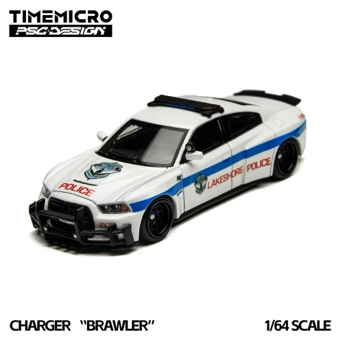 1/64 TimeMicro x PSC Design Dodge Charger "Brawler" Lakeshore Police Diecast Car Model
