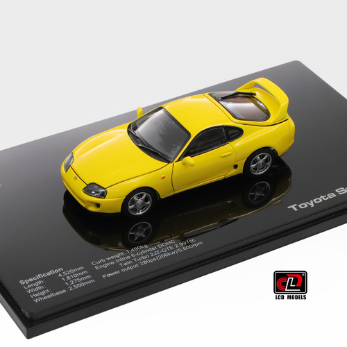 1/43 LCD Toyota Supra A80 (Silver) Full Open Diecast Car Model