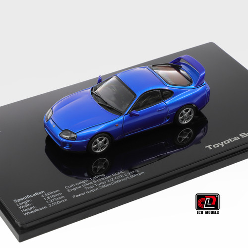 1/43 LCD Toyota Supra A80 (Blue) Full Open Diecast Car Model