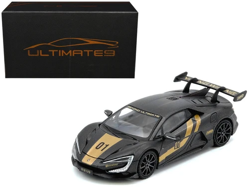 Yangwang U9 #01 Carbon Fiber with Gold Stripes "APA XPO 2025 Event Edition" 1/64 Diecast Model Car by Inno Models