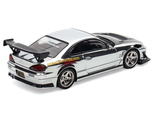 Nissan "Top Secret" Silvia (S15) RHD (Right Hand Drive) Chrome with Carbon Hood "Tokyo Auto Salon Kuala Lumpur 2025 Event Edition" 1/64 Diecast Model Car by Inno Models