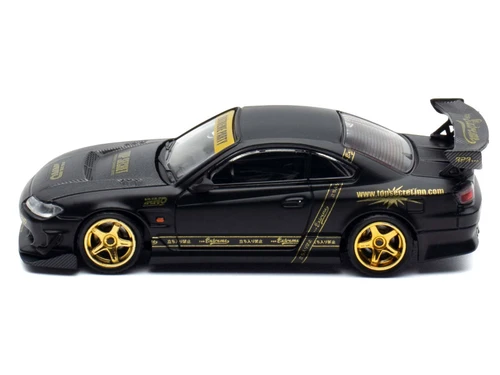 Nissan "Top Secret" Silvia (S15) RHD (Right Hand Drive) Matt Black with Carbon Hood "APA XPO 2025 Event Edition VIP Ticket Bundle" 1/64 Diecast Model Car by Inno Models