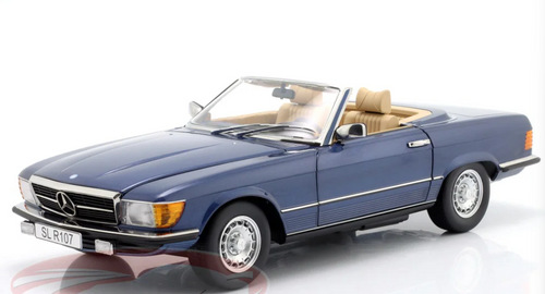 1/12 KK-Scale 1985 Mercedes-Benz 450SL (R107) EU Version (Blue Metallic) Diecast Car Model
