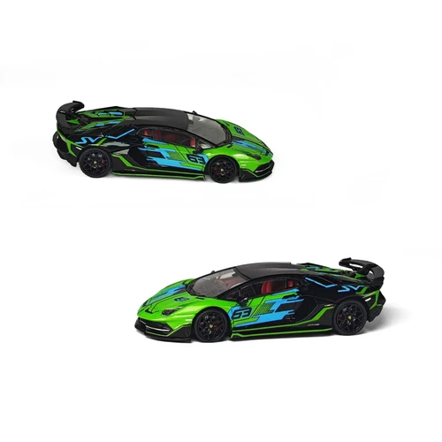 1/64 Maxwell Lamborghini Aventador SVJ 63 (Green & Black) Diecast Car Model