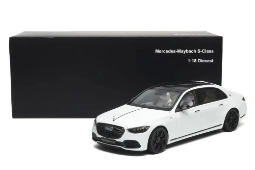 1/18 Almost Real 2023 Mercedes-Benz Maybach S-Class (Opalite White) Diecast Car Model