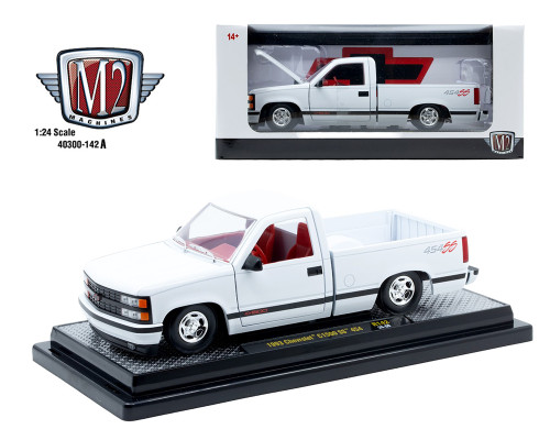 CHASE CAR 1/64 M2 Machines 1993 Chevrolet C1500 SS454 Custom White