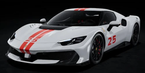 1/12 Looksmart Ferrari 296 Speciale (Bianco Artico White with Red Livery) Car Model