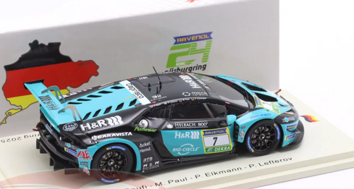 1/43 Spark 2025 Lamborghini Huracan GT3 #7 8th 24h Nürburgring Konrad Motorsport Danny Soufi, Maximilian Paul, Peter Elkmann, Pavel Lefterov Car Model