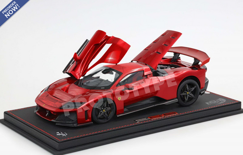 1/18 BBR Ferrari F80 (Rosso Supercar Red with Carbon Black Wheels) Full Open Diecast Car Model