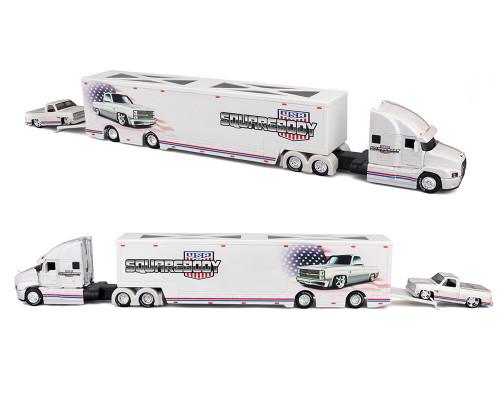 1/64 Maisto Mack Anthem & 1987 Chevrolet 1500 Pick-Up Truck SQUAREBODY USA Diecast Car Model