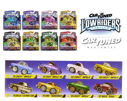 1/64 CarTuned Lowriders SHOW GLOW Series 2 Assortment of 8 Styles