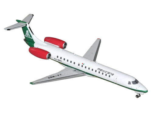 Embraer ERJ-145 Commercial Aircraft "Mexicana de Aviacion" (XA-MBR) White with Green Stripes 1/400 Diecast Model by GeminiJets