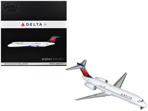Boeing 717-200 Commercial Aircraft "Delta Air Lines" (N947AT) White with Blue and Red Tail "Gemini 200" Series 1/200 Diecast Model by GeminiJets