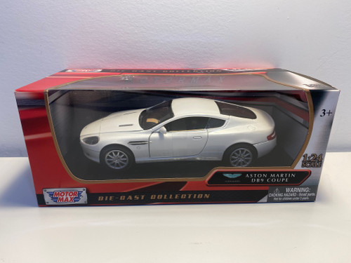 1/24 Motormax Timeless Legends Aston Martin DB9 Coupe (White) Diecast Car Model