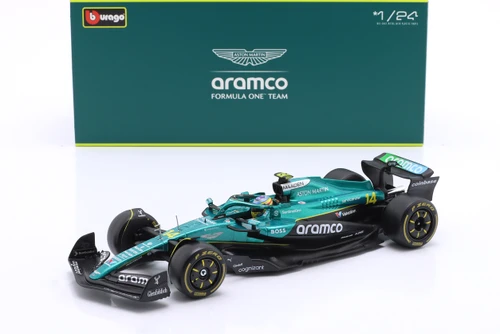 1/24 BBurago 2025 Formula 1 Fernando Alonso Aston Martin AMR25 #14 Car Model