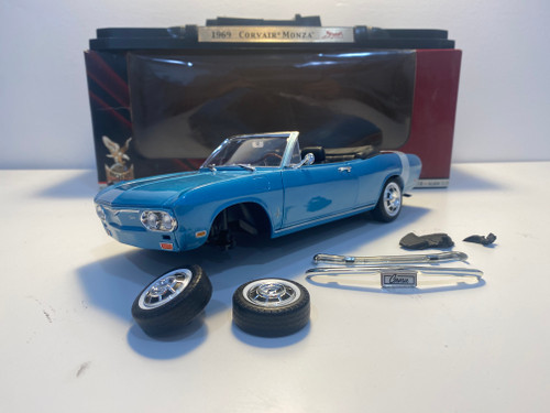 DAMAGED AS-IS 1/18 Road Signature 1969 Chevrolet Chevy Corvair Monza (Blue) Diecast Car Model