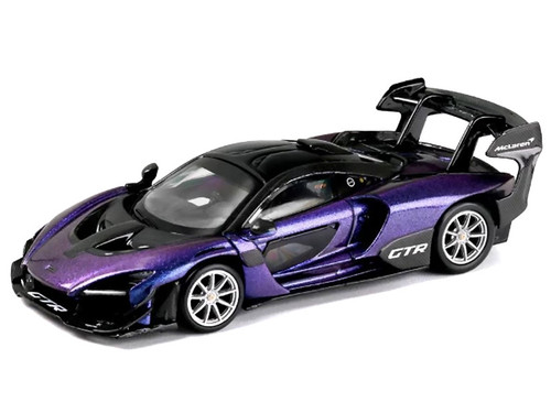 McLaren Senna GTR Midnight Purple Metallic with Black Top "HCFC 2025 Limited Edition" 1/64 Diecast Model Car by Trends Hobby