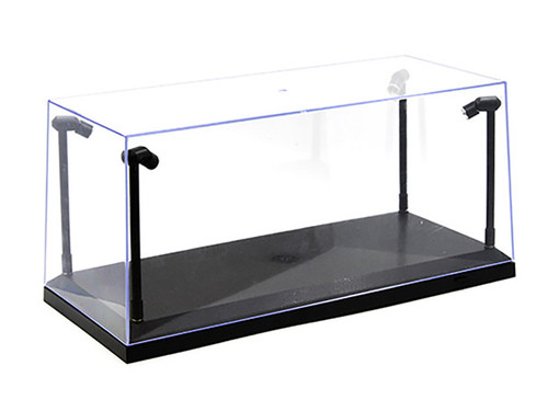 Collectible Display Show Case with LED Lights and Black Base for 1/24 1/18 Models by Illumibox