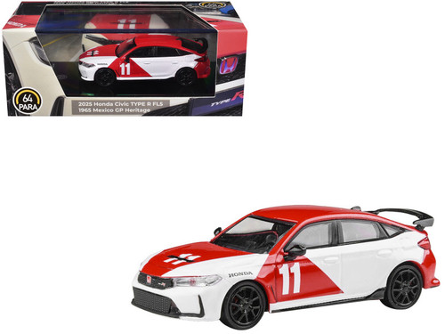 1/64 Paragon 2025 Honda Civic Type R FL5 (1965 Mexican GP Heritage) Diecast Car Model