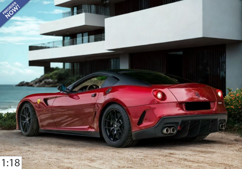 1/18 BBR 2010 Ferrari 599 GTO (Monza Red with Black Roof) Car Model Limited 27 Peces