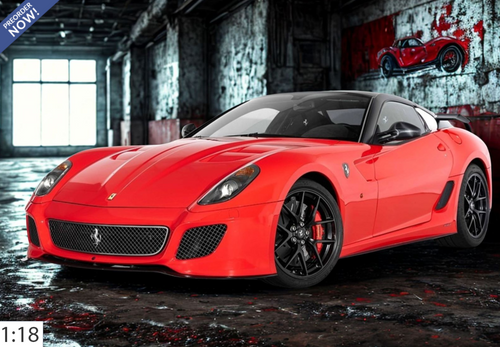 1/18 BBR 2010 Ferrari 599 GTO (Rosso Corsa with Black Roof & Spoiler) Car Model Limited 27 Peces