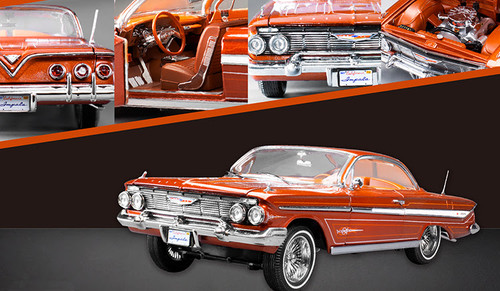 1/18 Sunstar 1961 Chevrolet Impala Hard Top Lowrider (Orange) Diecast Car Model