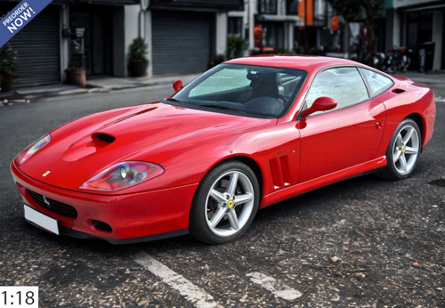 1/18 BBR 2002 Ferrari 575M Maranello (Rosso Corsa Red with Black Interior) Car Model