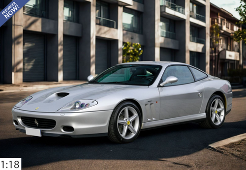 1/18 BBR 2002 Ferrari 575M Maranello (Silver Nurburgring with Black Interior) Car Model