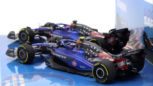 1/43 Minichamps 2-Car Set 2023 Formula 1 Williams Racing Albon #23 & Sargeant #2 USA GP Car Model